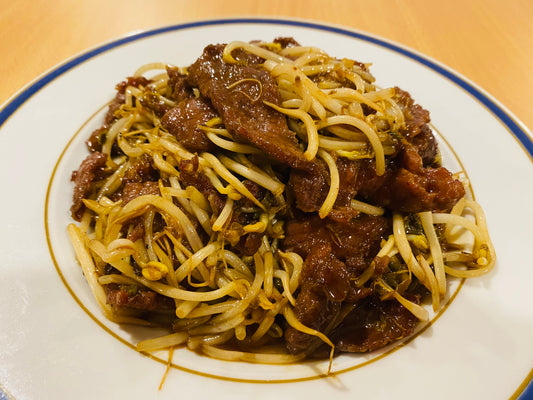 ternera con brotes de soja