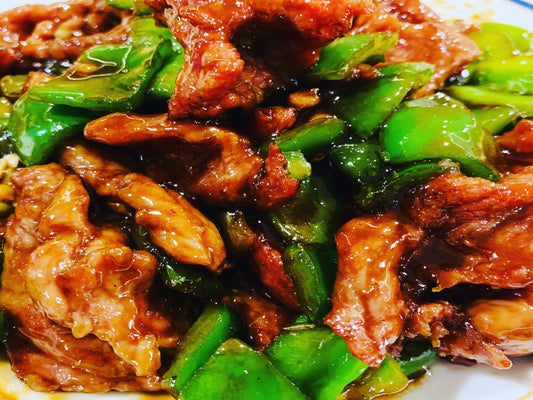 ternera pimien verde